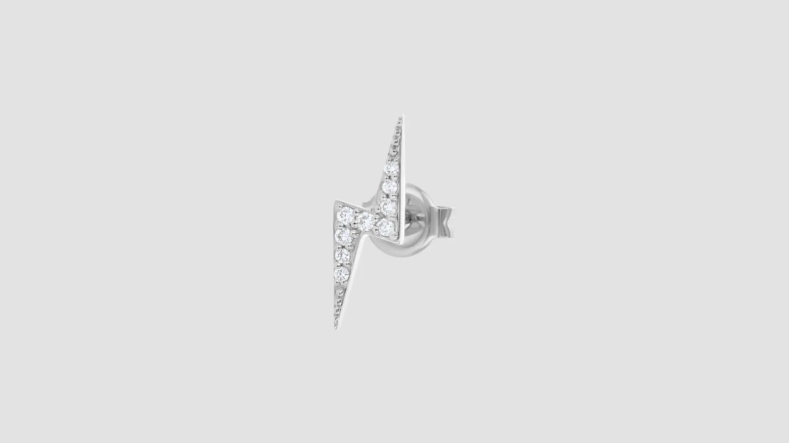 14K H-I/SI White Diamond Lightning Bolt Stud