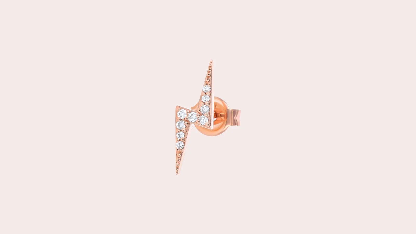 14K H-I/SI White Diamond Lightning Bolt Stud