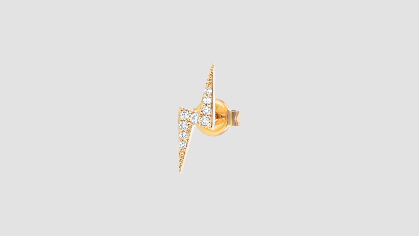 14K H-I/SI White Diamond Lightning Bolt Stud