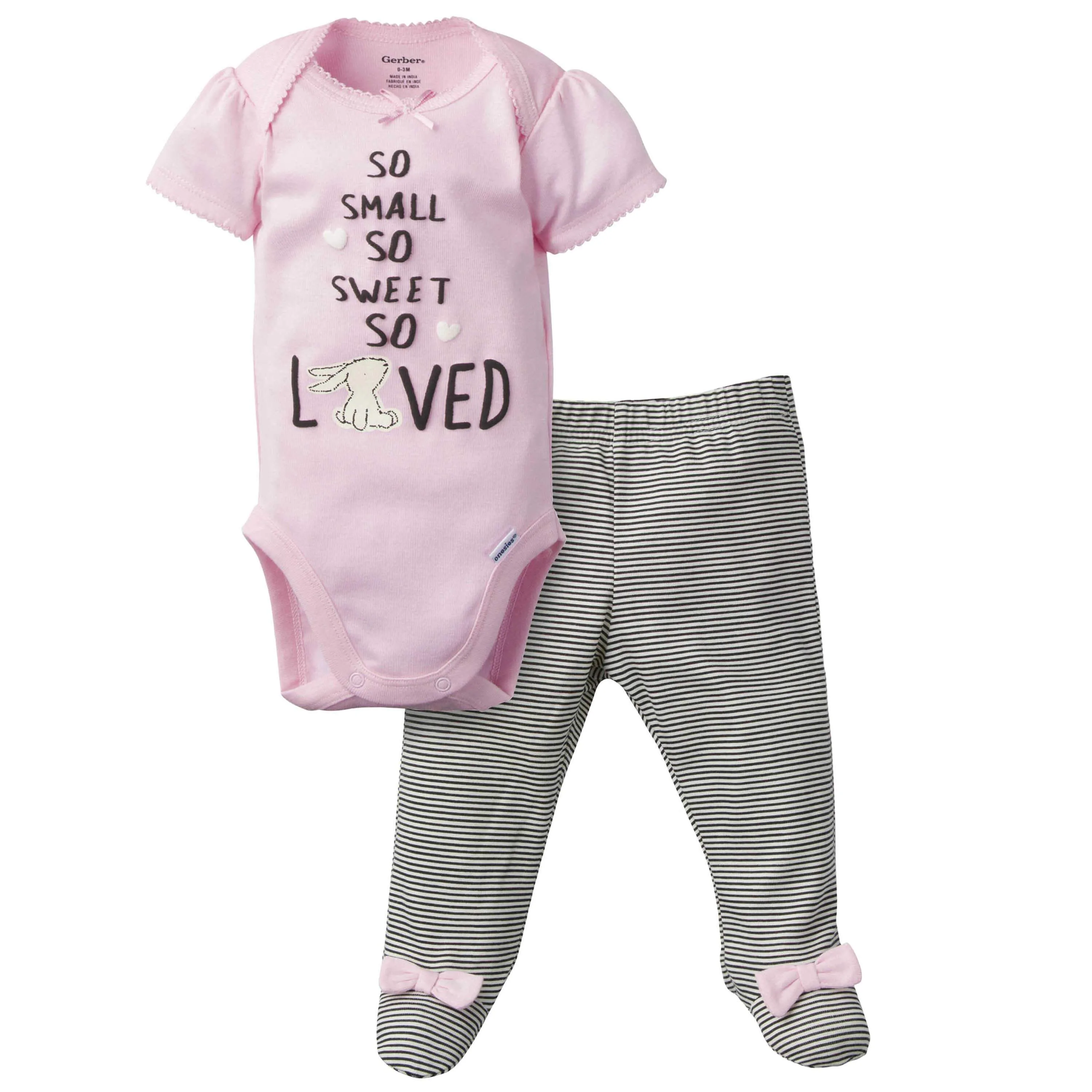 2-Piece Baby Girls Bunny Bodysuit and Pant Set