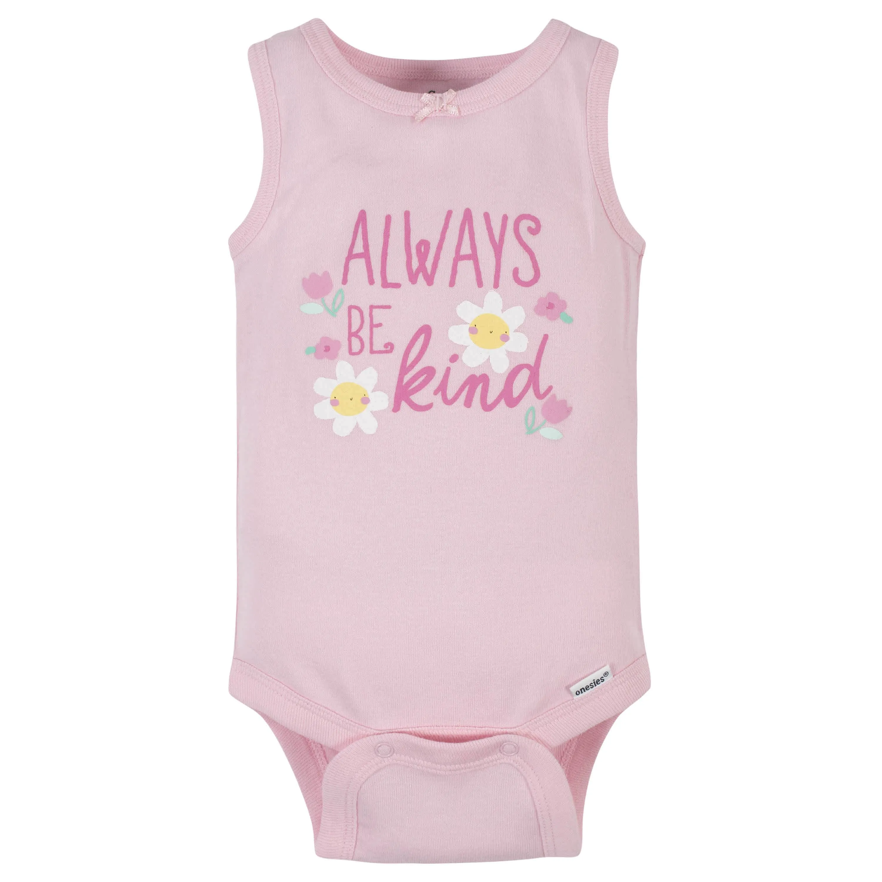 4-Pack Baby Girls Be Kind Tank Onesies Bodysuits