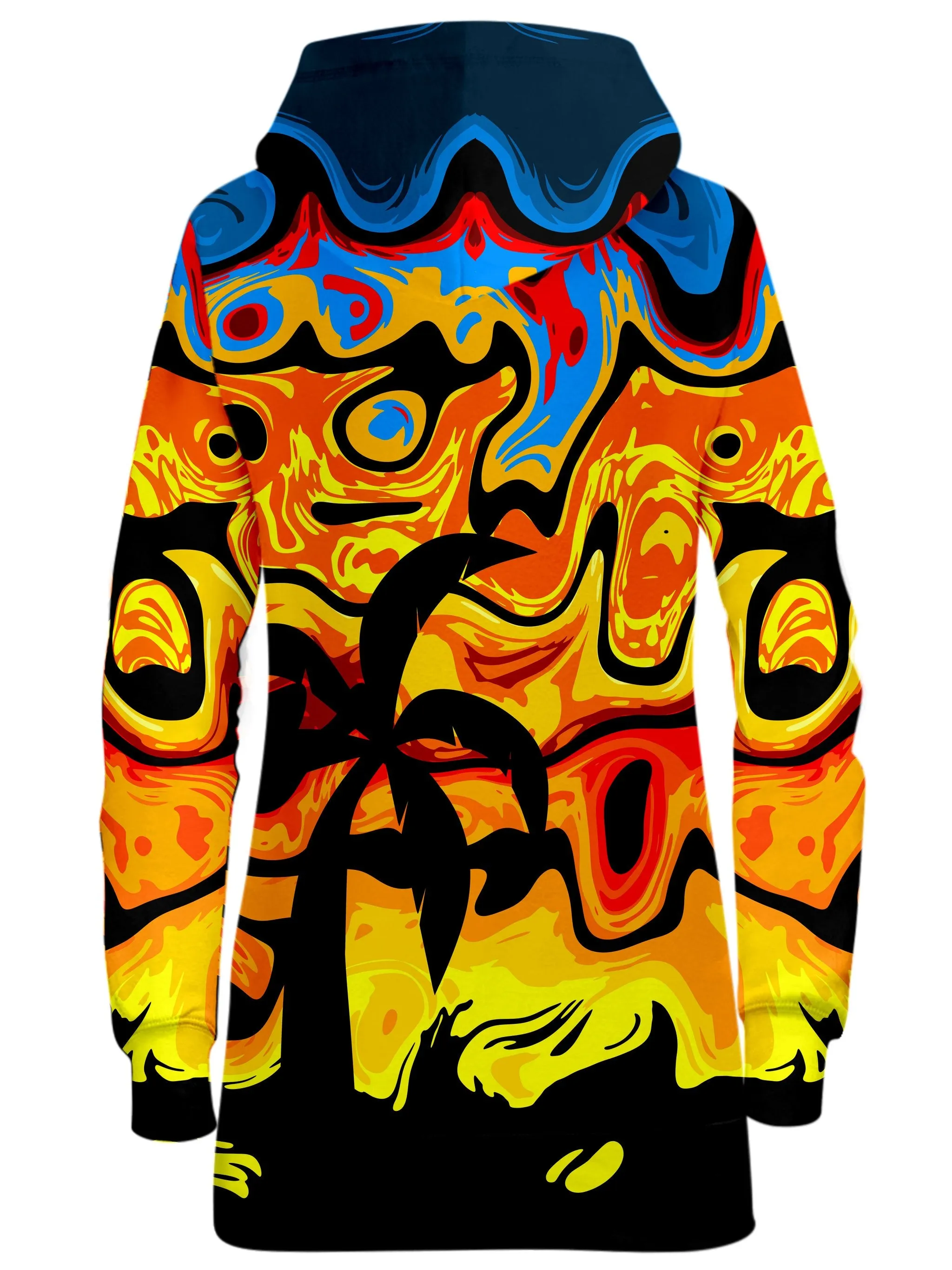 Abstract Summer Sunset Hoodie Dress