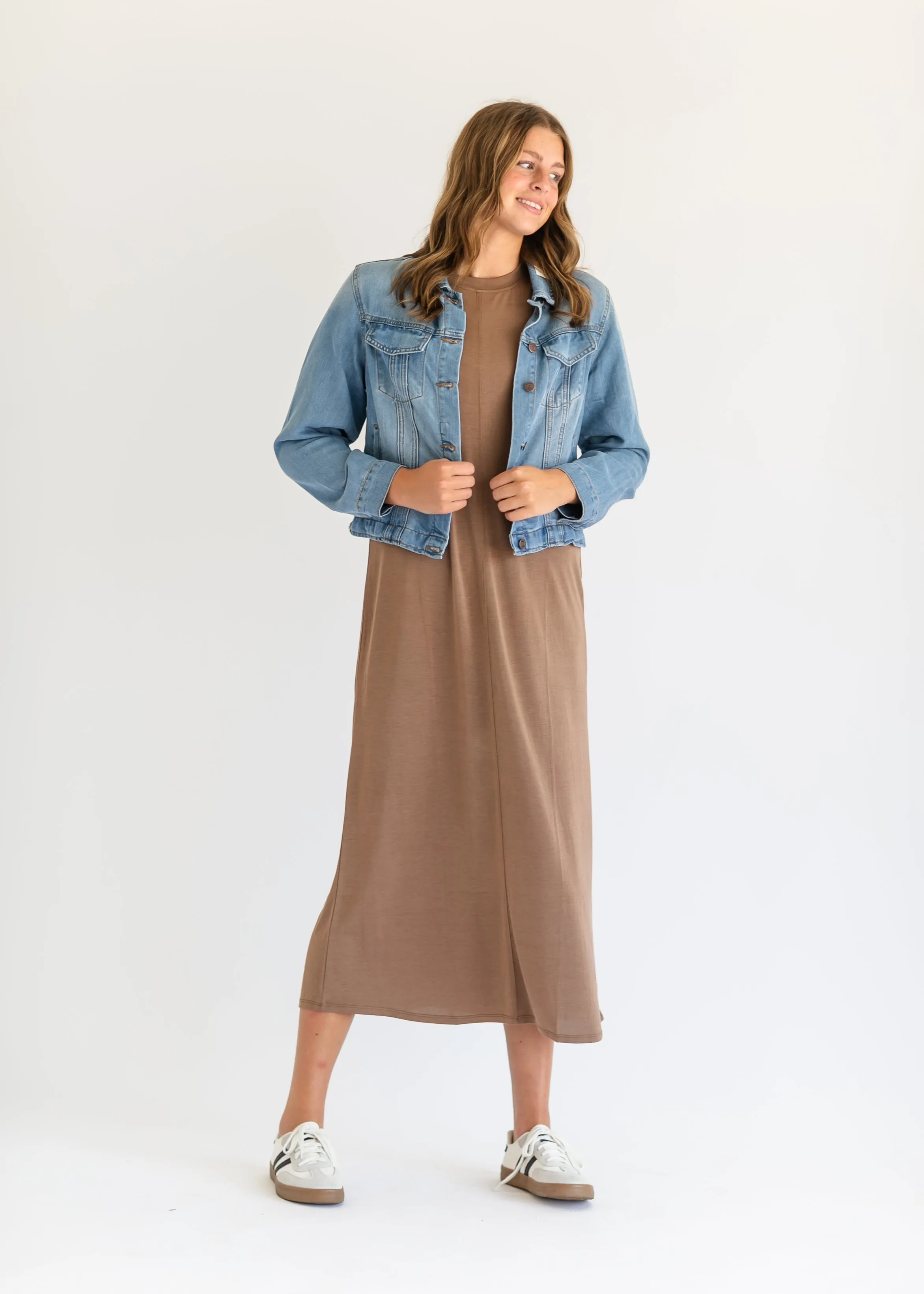 Adeline Jersey Crewneck Sleeveless T-shirt Maxi Dress