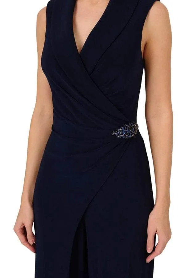 Adrianna Papell AP1D105272 - Collared V-Neck Wrap Bodice Jumpsuit