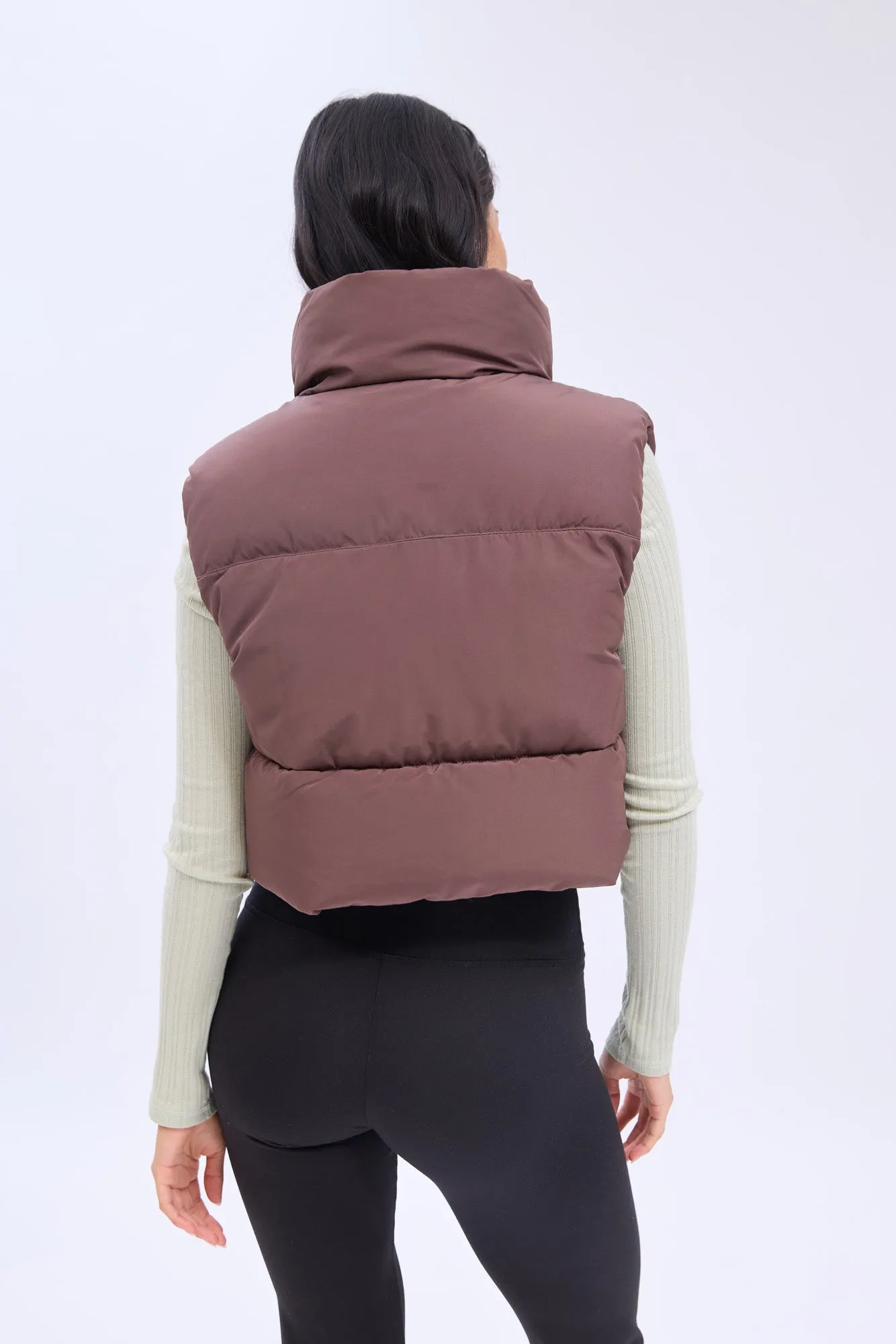 AERO Zip-Up Cropped Puffer Vest