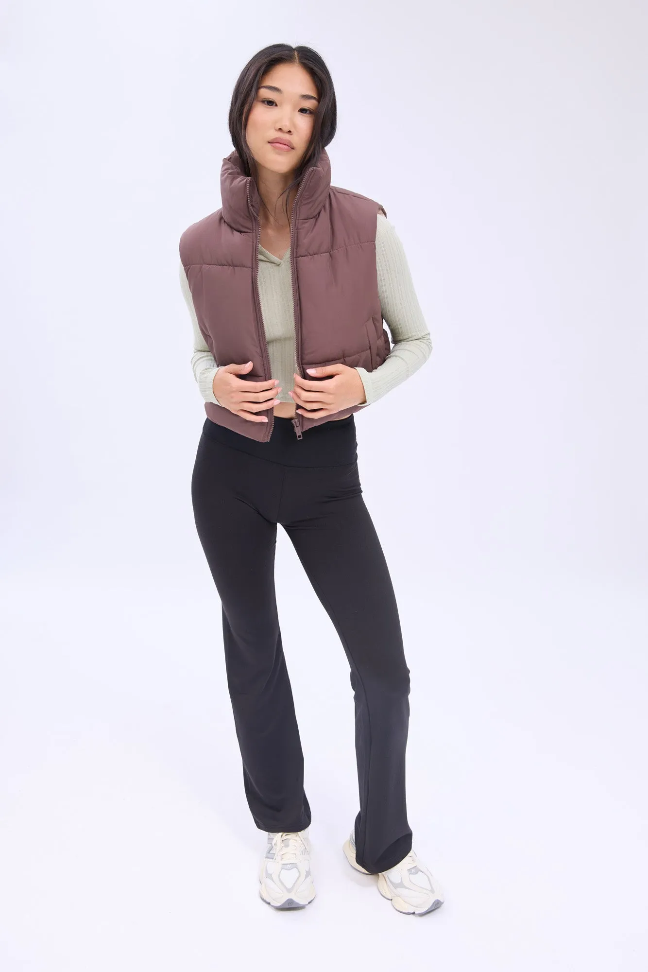 AERO Zip-Up Cropped Puffer Vest