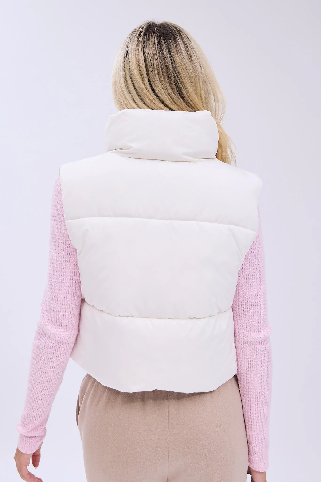 AERO Zip-Up Cropped Puffer Vest