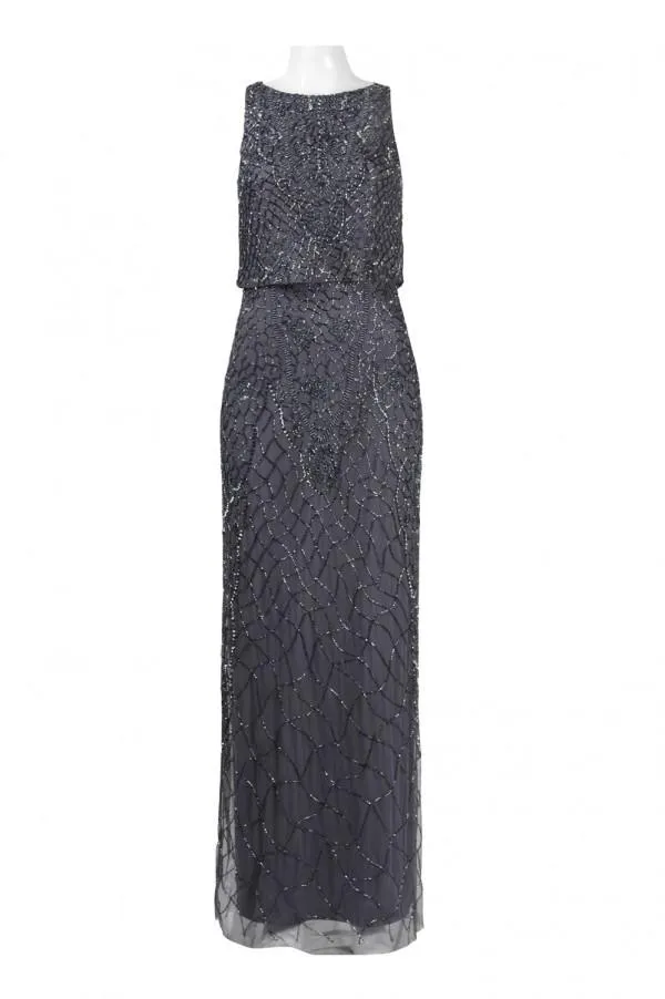 Aidan Mattox - Embellished Bateau Neck Dress 54468710