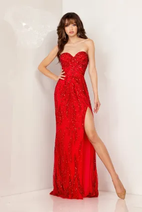 Aleta 1100 Long Formal Prom Fitted Sequin Dress