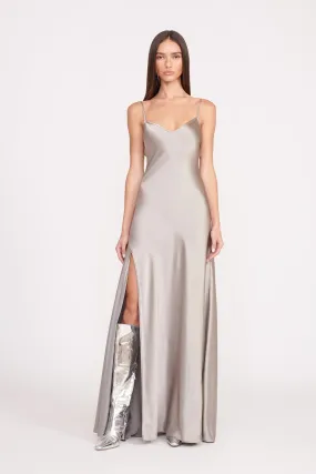 ALEXA DRESS | SILVER SATIN