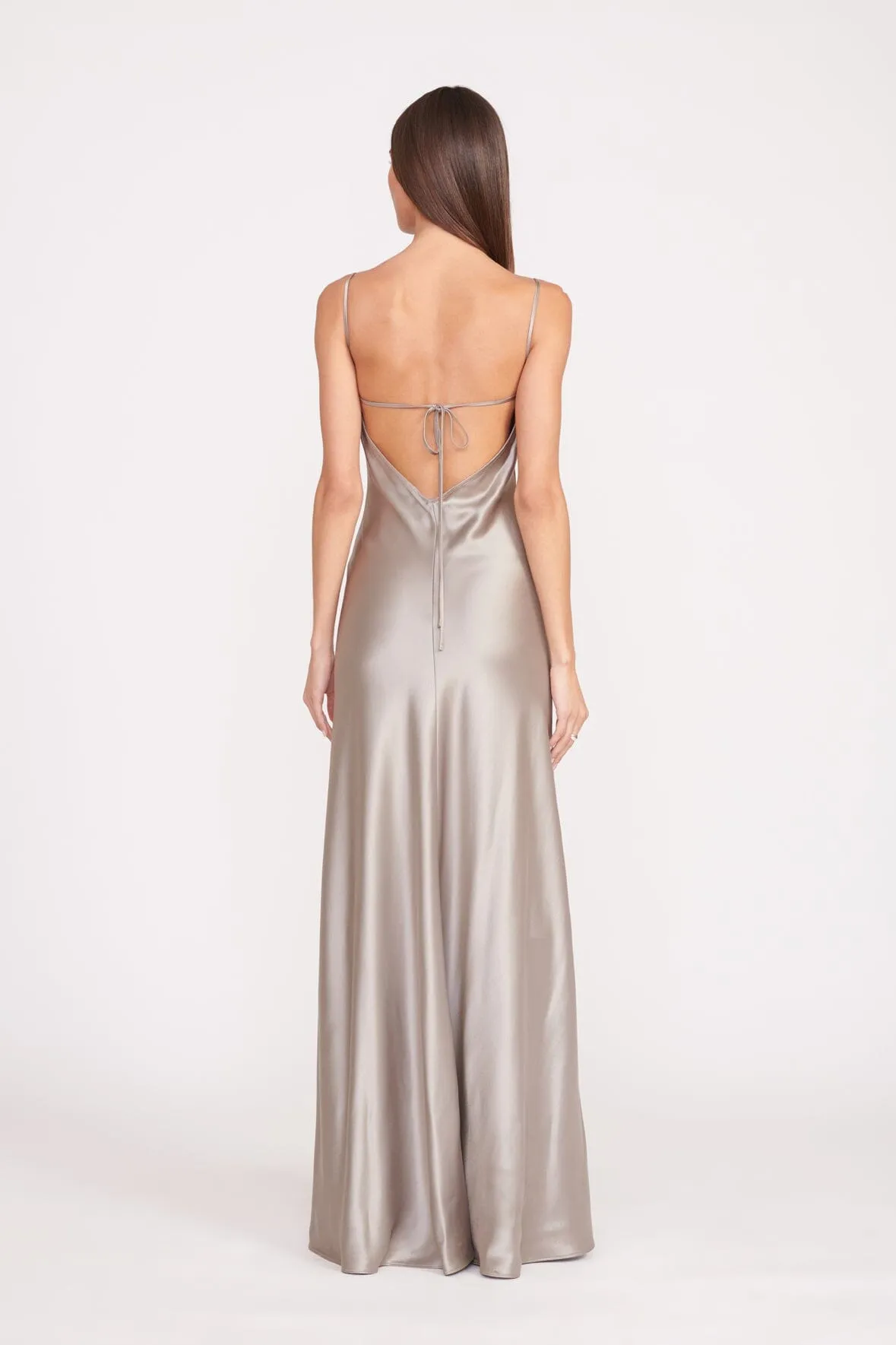 ALEXA DRESS | SILVER SATIN