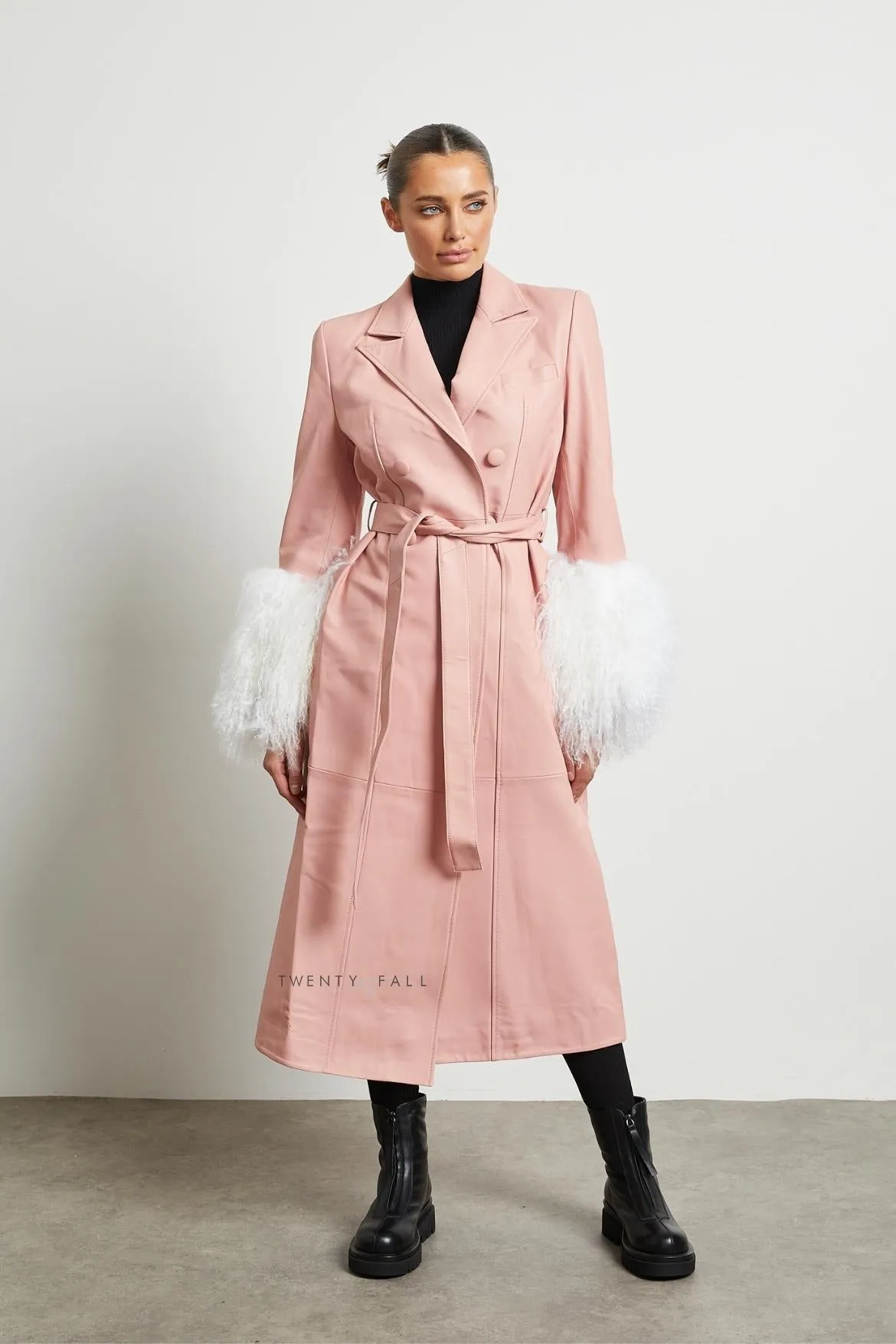 Amalie Leather Trench Coat