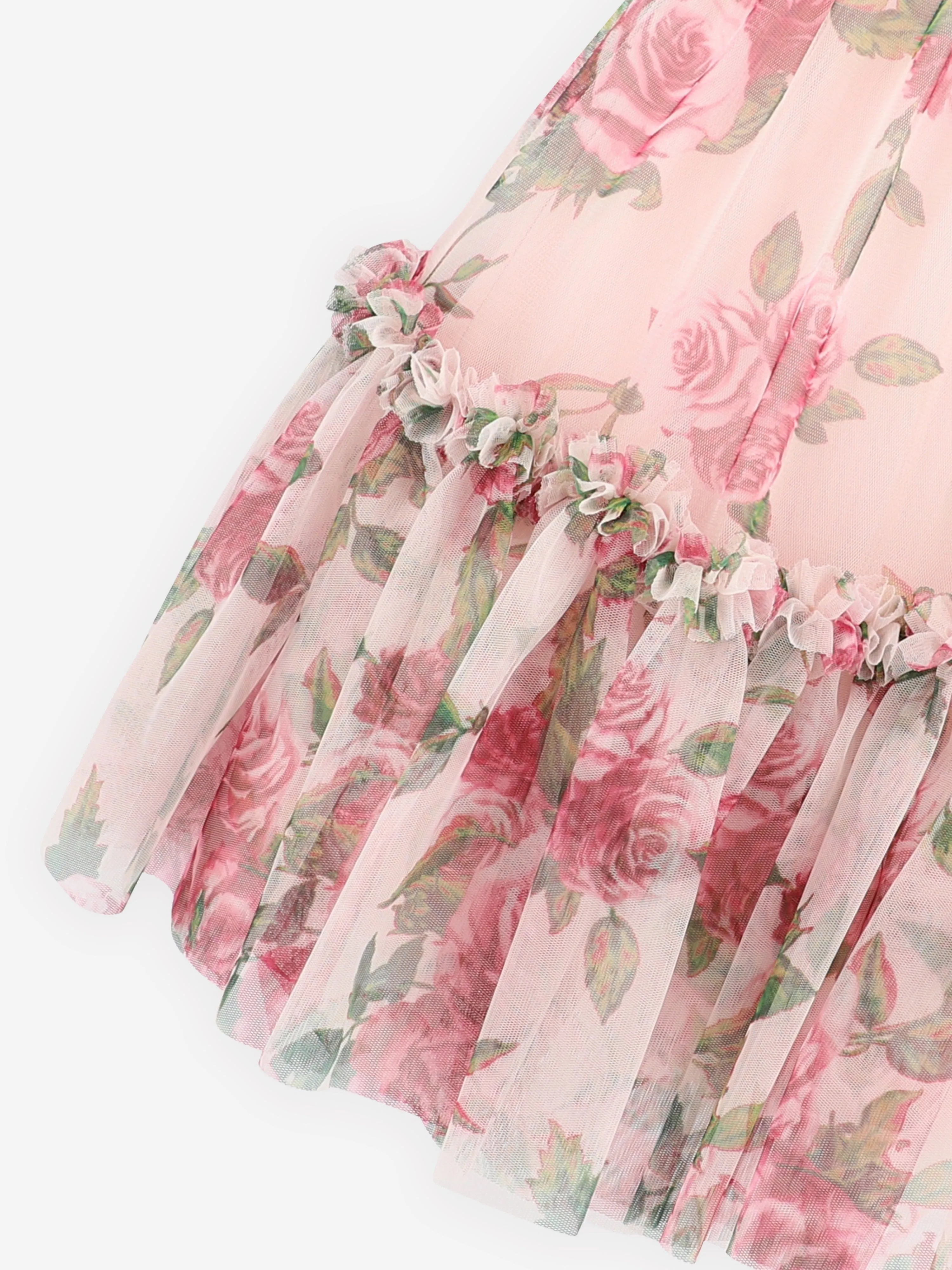 Angels Face Girls Marigold Roses Tulle Dress in Pink