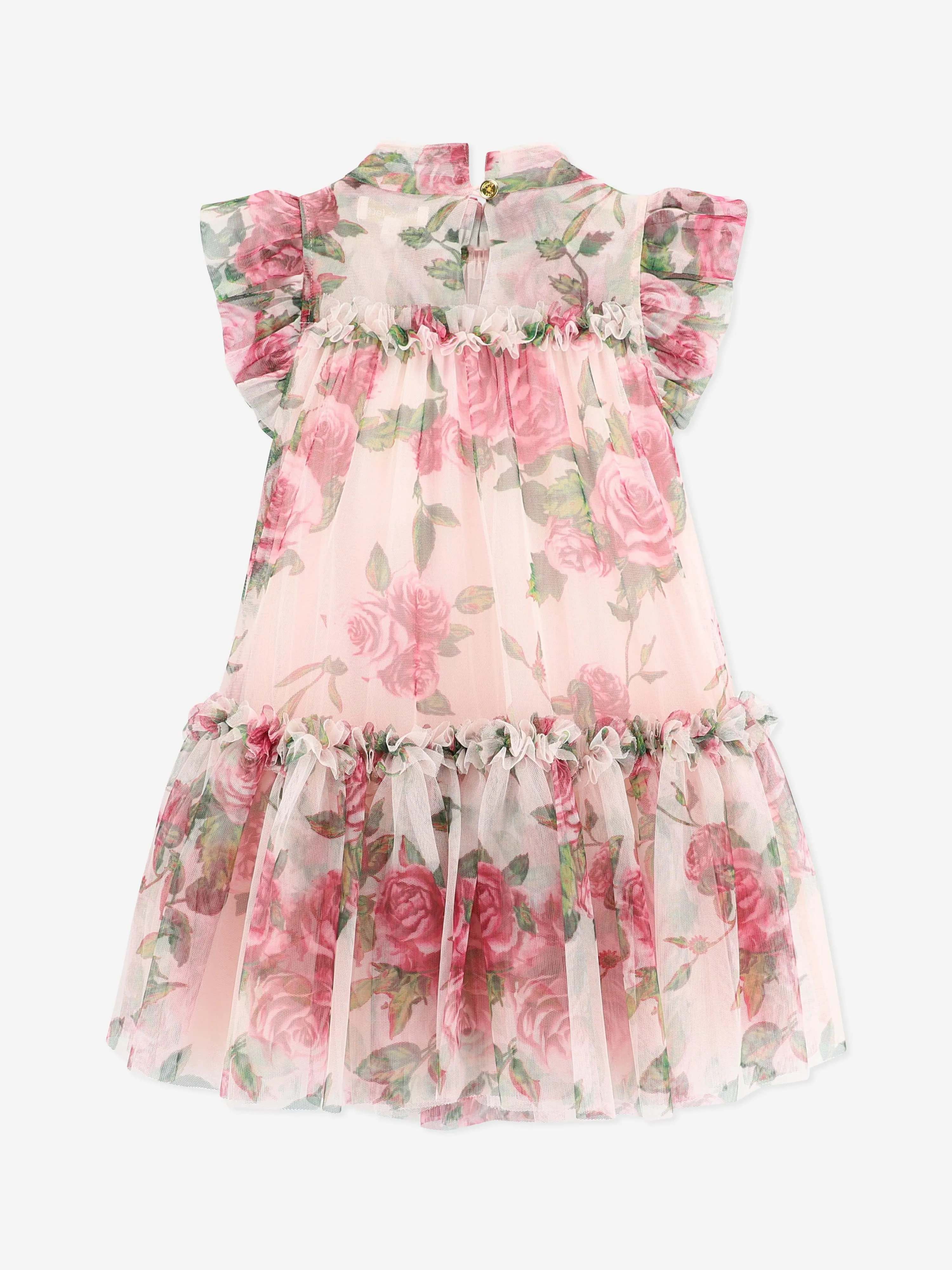 Angels Face Girls Marigold Roses Tulle Dress in Pink