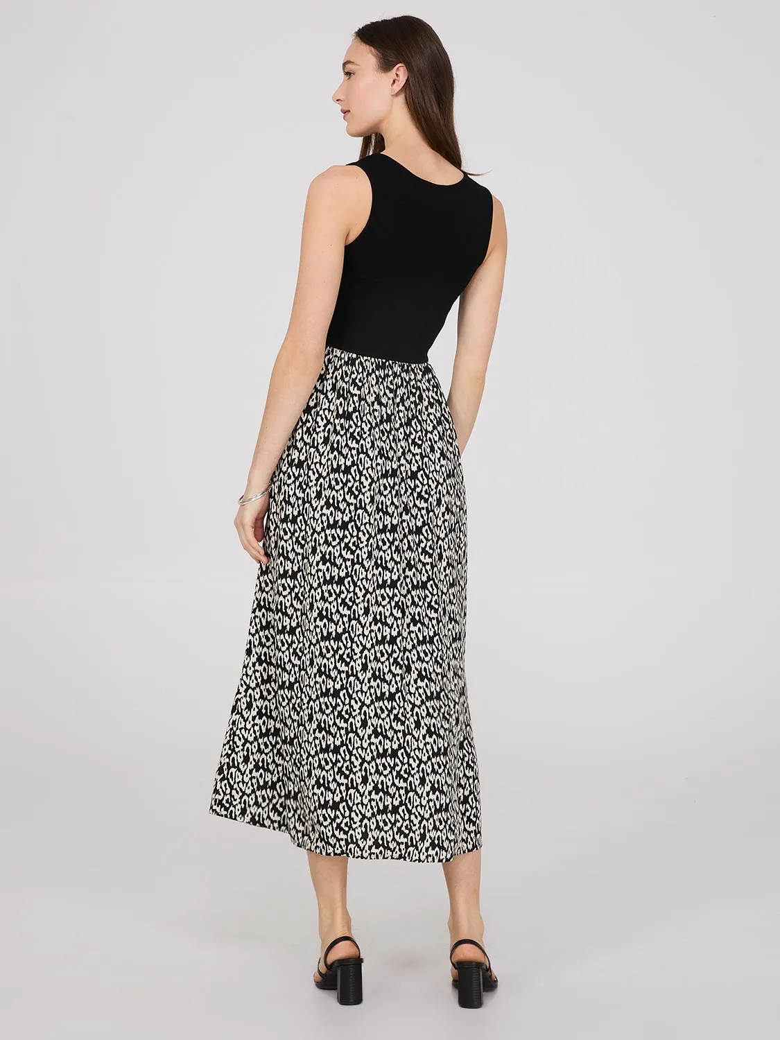 Animal Print Skirt Dress With Pockets