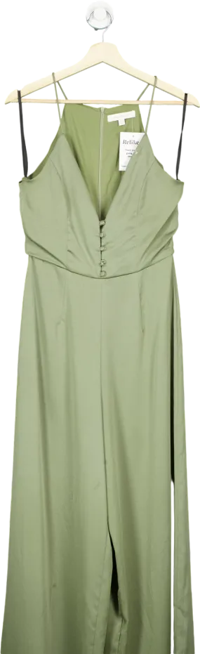 Another Look Olive Green Wide Leg Jumpsuit UK 10