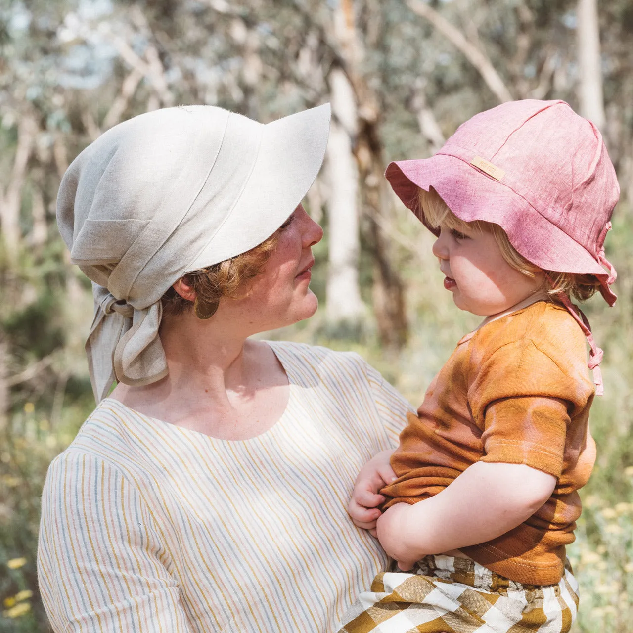 Bandana Style Sun Visor in 100% Organic Linen (Child-Adult)