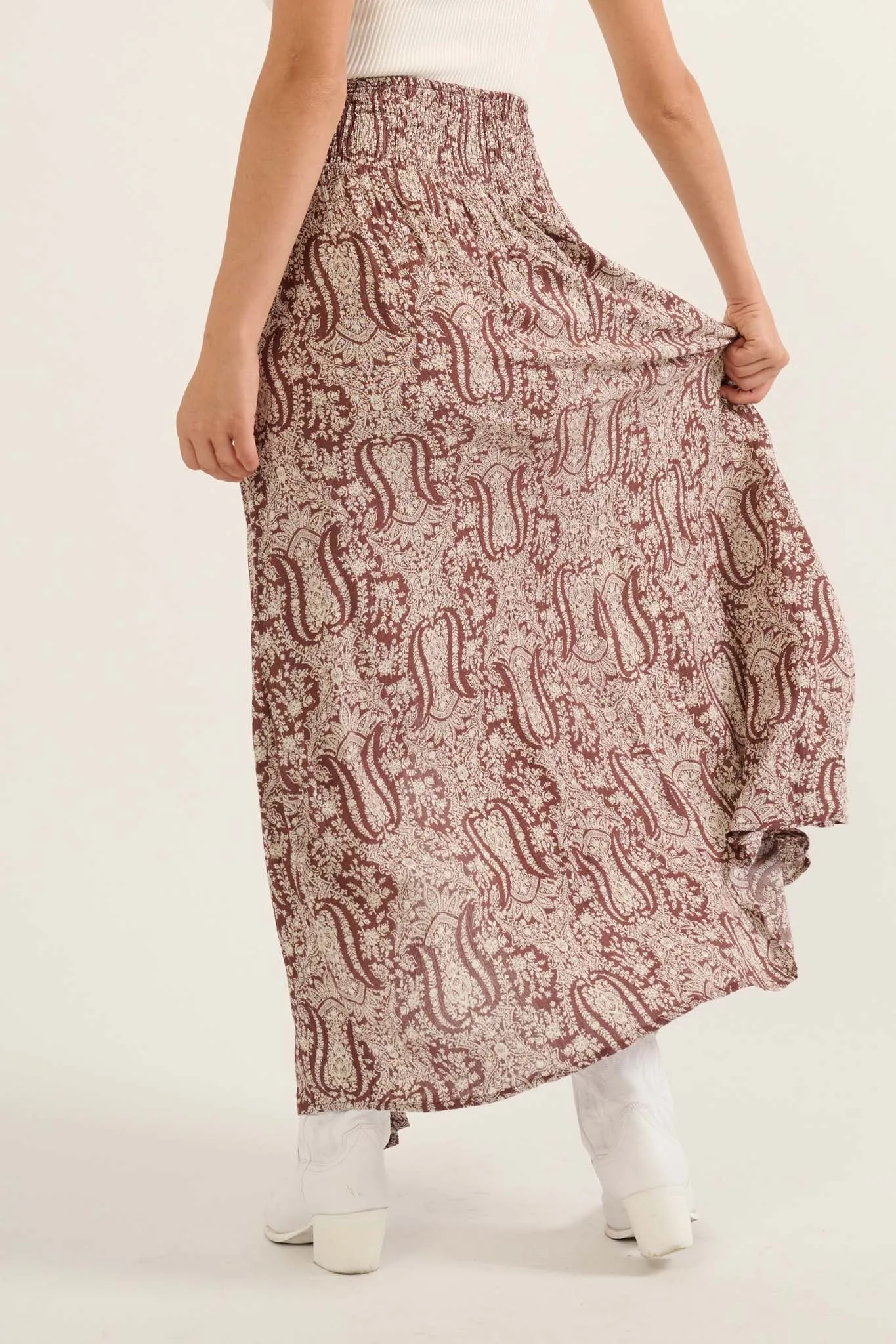 Beauty Queen Ornate Floral-Print Maxi Skirt