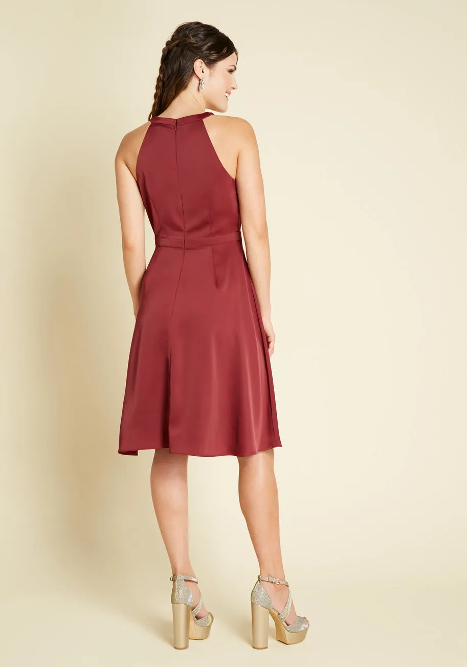 Best of Luxe Satin Halter Dress