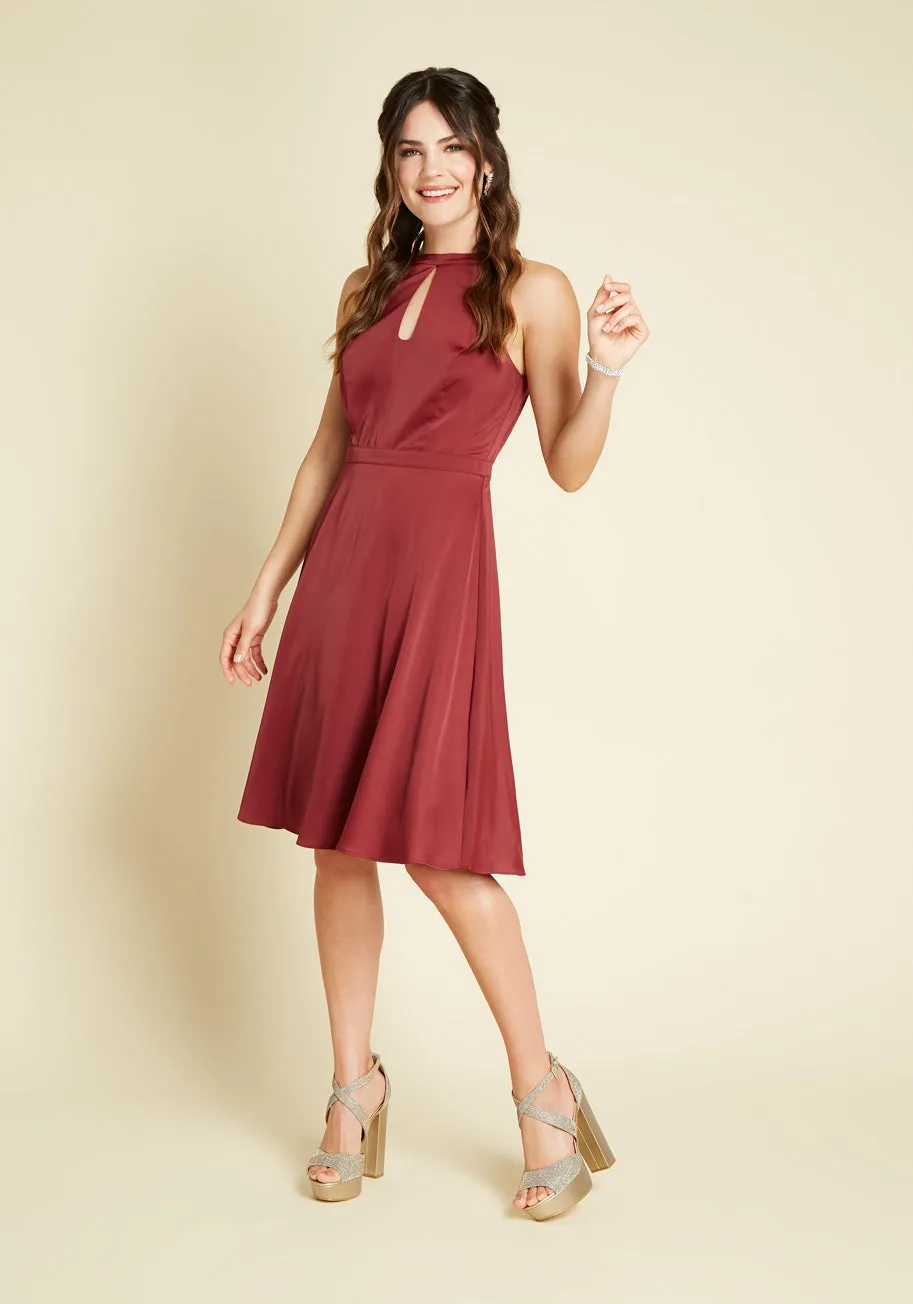 Best of Luxe Satin Halter Dress