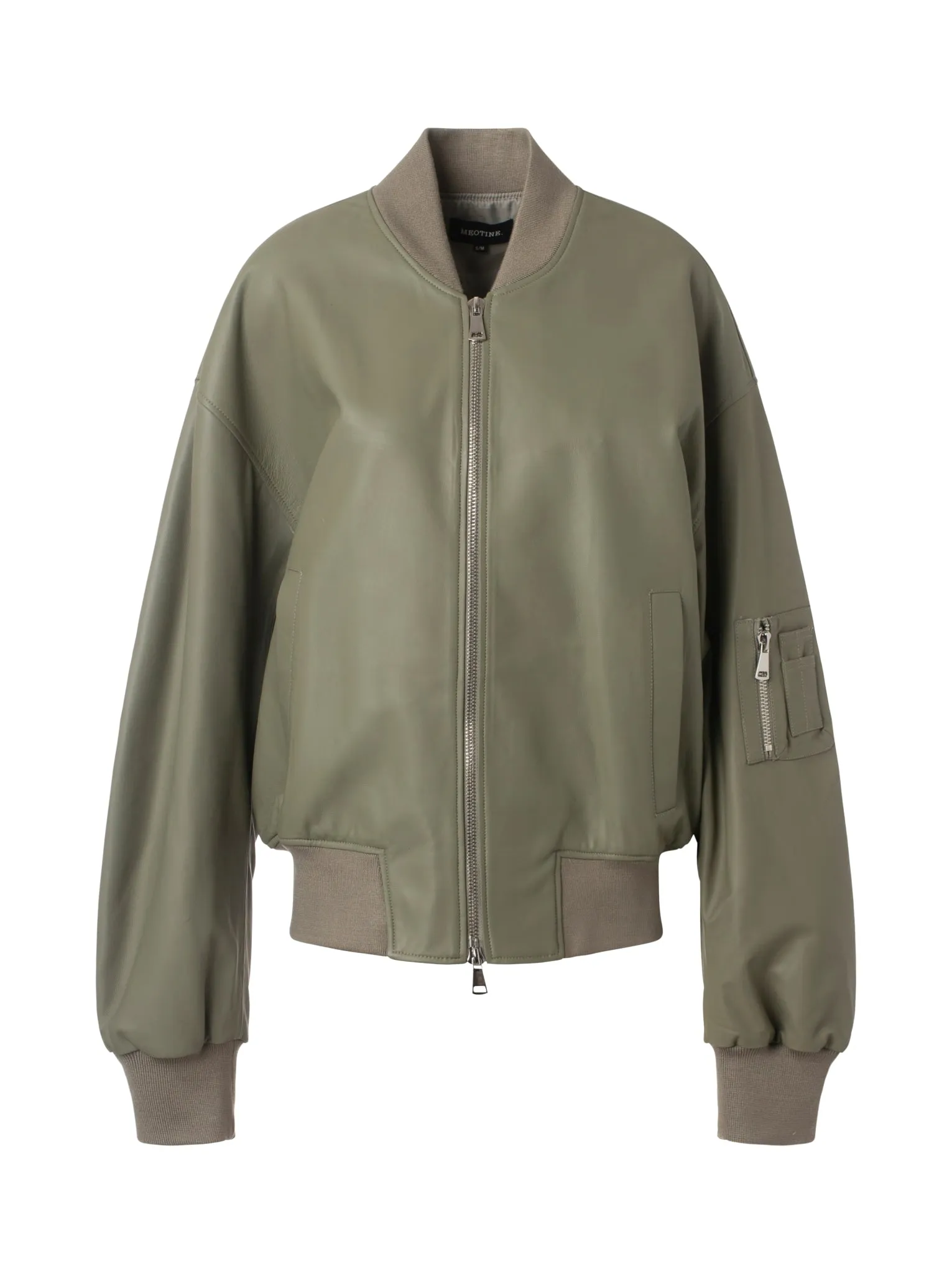 BIANCA LEATHER BOMBER  - GREEN