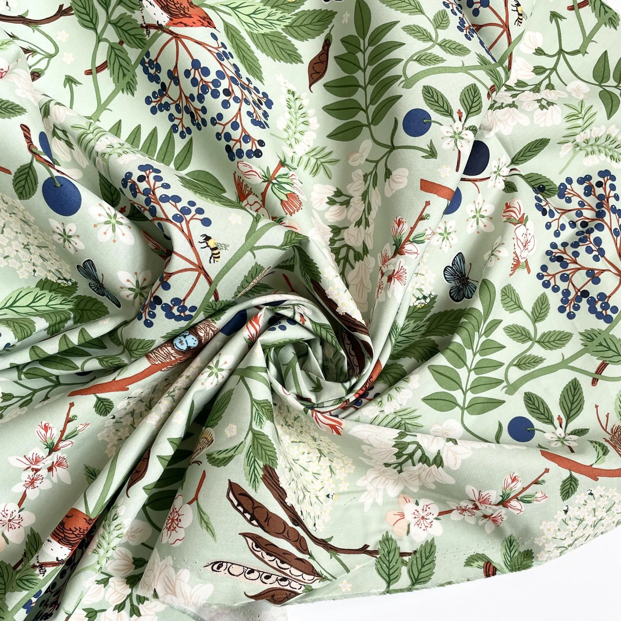 Birch Organic Fabric : Flowering Trees Day