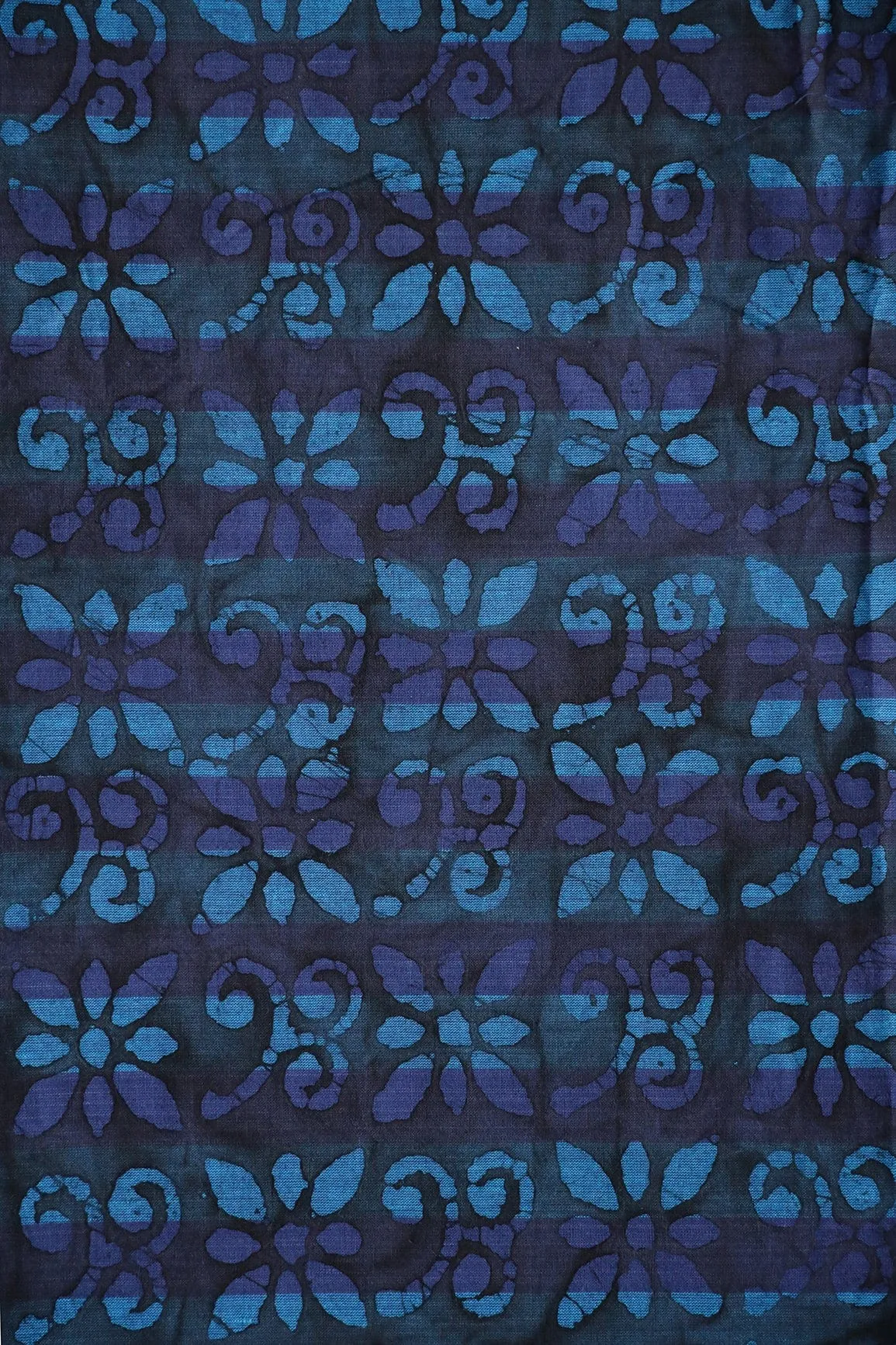 Black And Blue Traditional Pattern Batik Handblock Organic Cotton Fabric