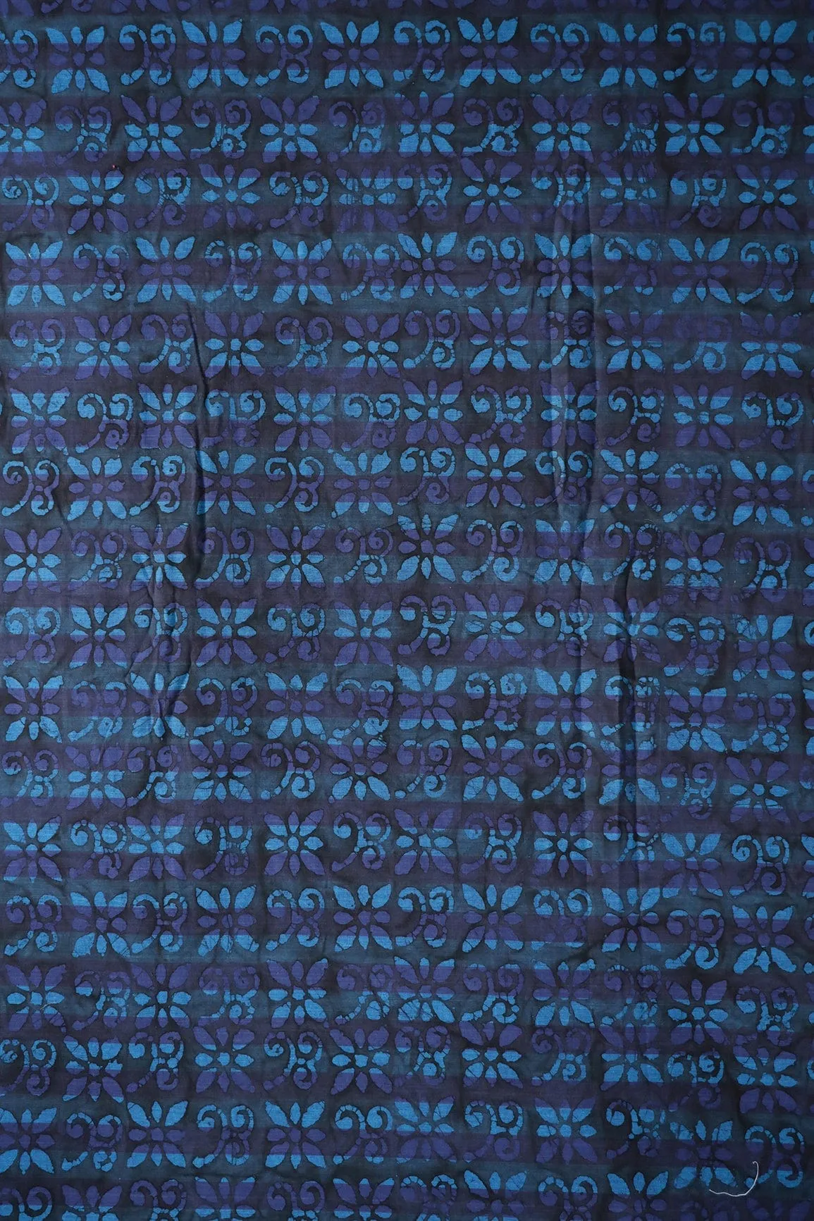 Black And Blue Traditional Pattern Batik Handblock Organic Cotton Fabric