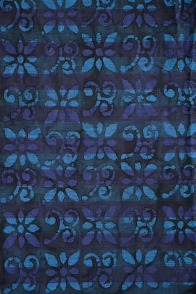 Black And Blue Traditional Pattern Batik Handblock Organic Cotton Fabric