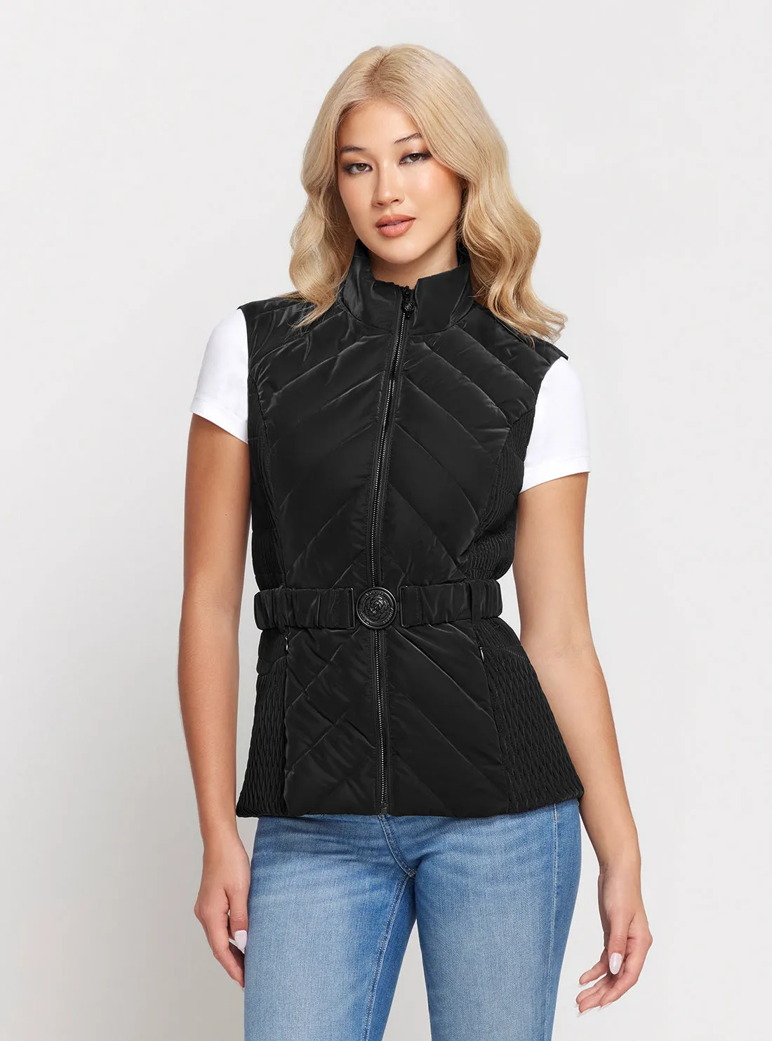 Black Cassandra Belted Vest