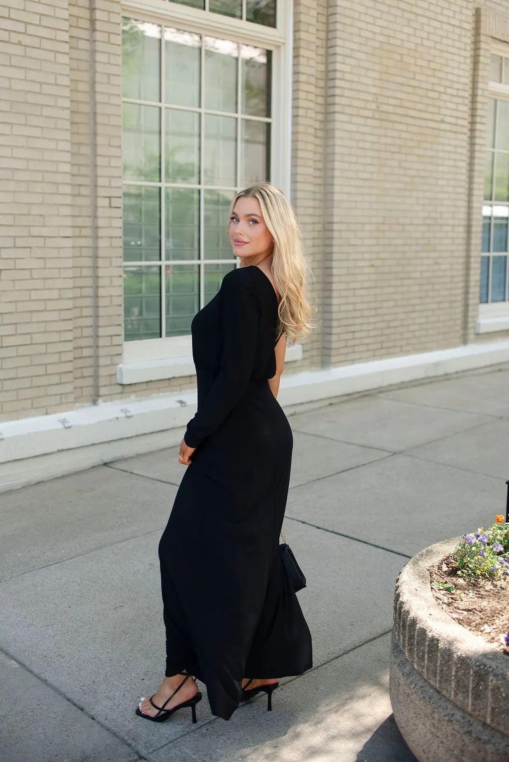 Black One Sleeve Maxi Dress - FINAL SALE