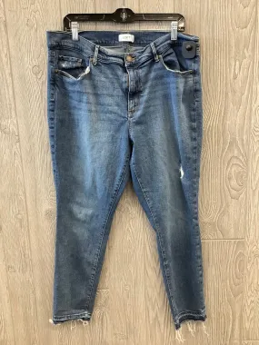 Blue Denim Jeans Skinny Loft, Size 16