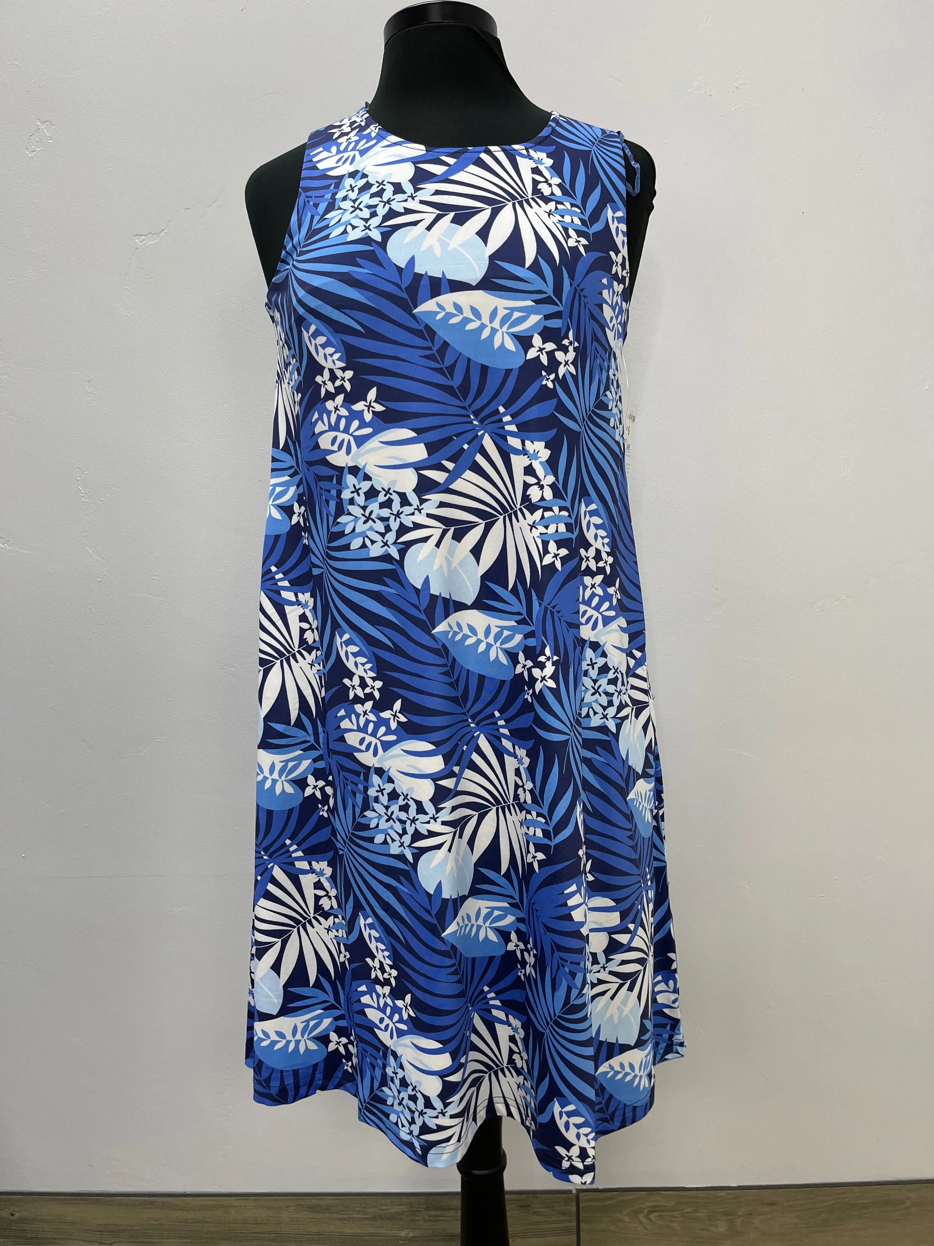 Blue Hawaiian Sleeveless Dress