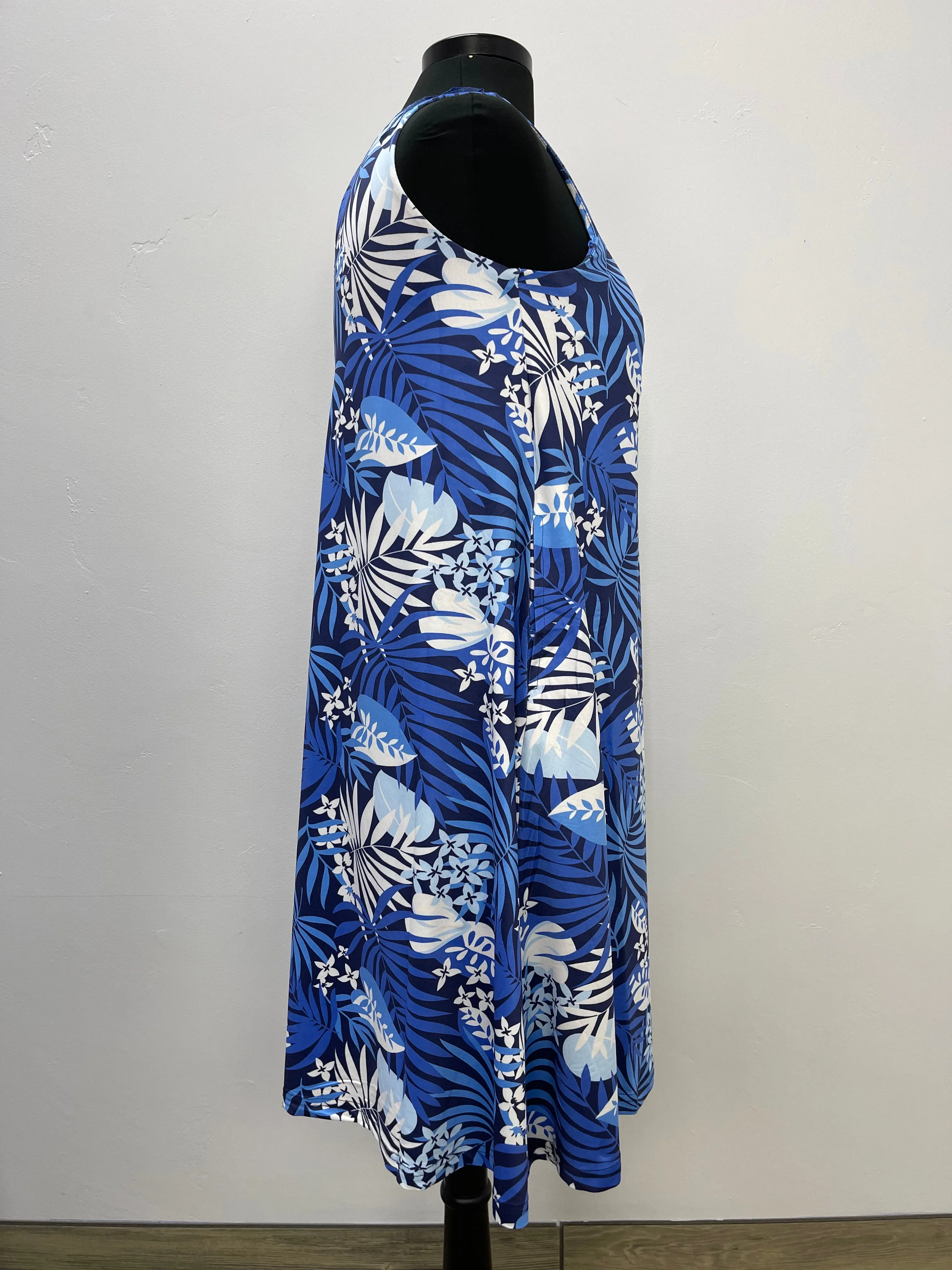 Blue Hawaiian Sleeveless Dress