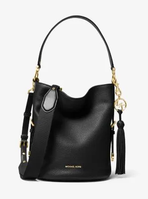 Brooke Medium Pebbled Leather Bucket Bag