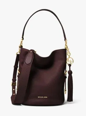 Brooke Medium Pebbled Leather Bucket Bag