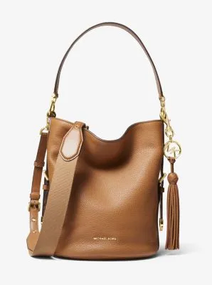 Brooke Medium Pebbled Leather Bucket Bag