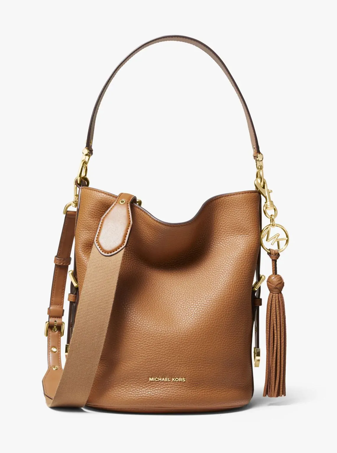 Brooke Medium Pebbled Leather Bucket Bag