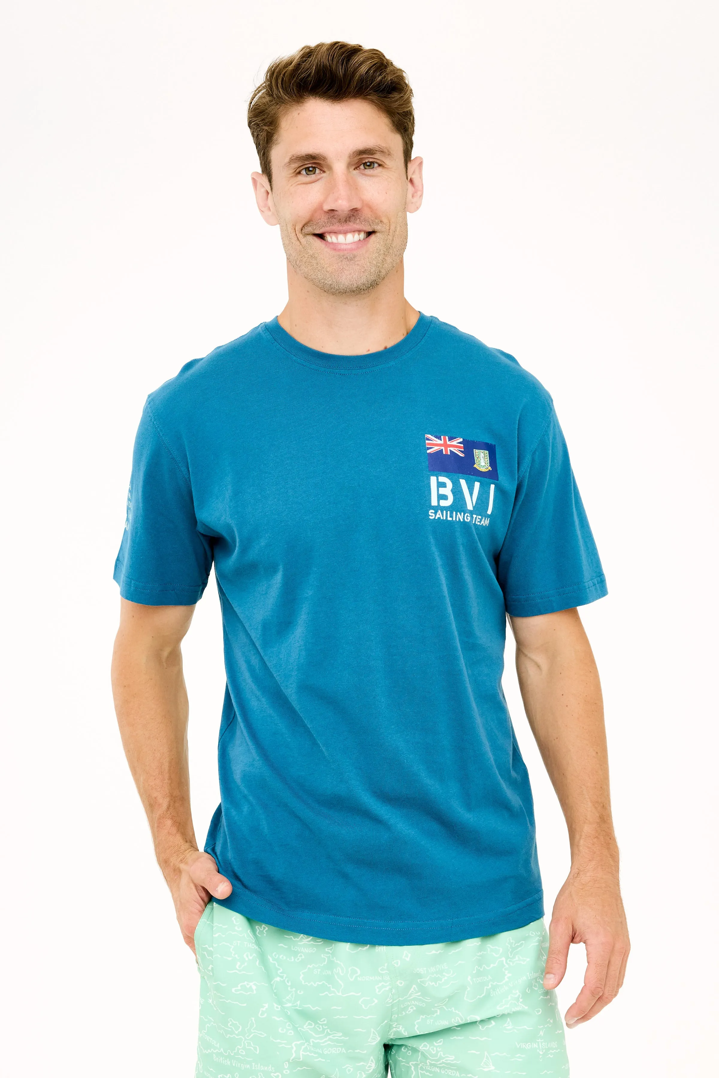 BVI Sailing Team Patch T-Shirt - Deep Sea