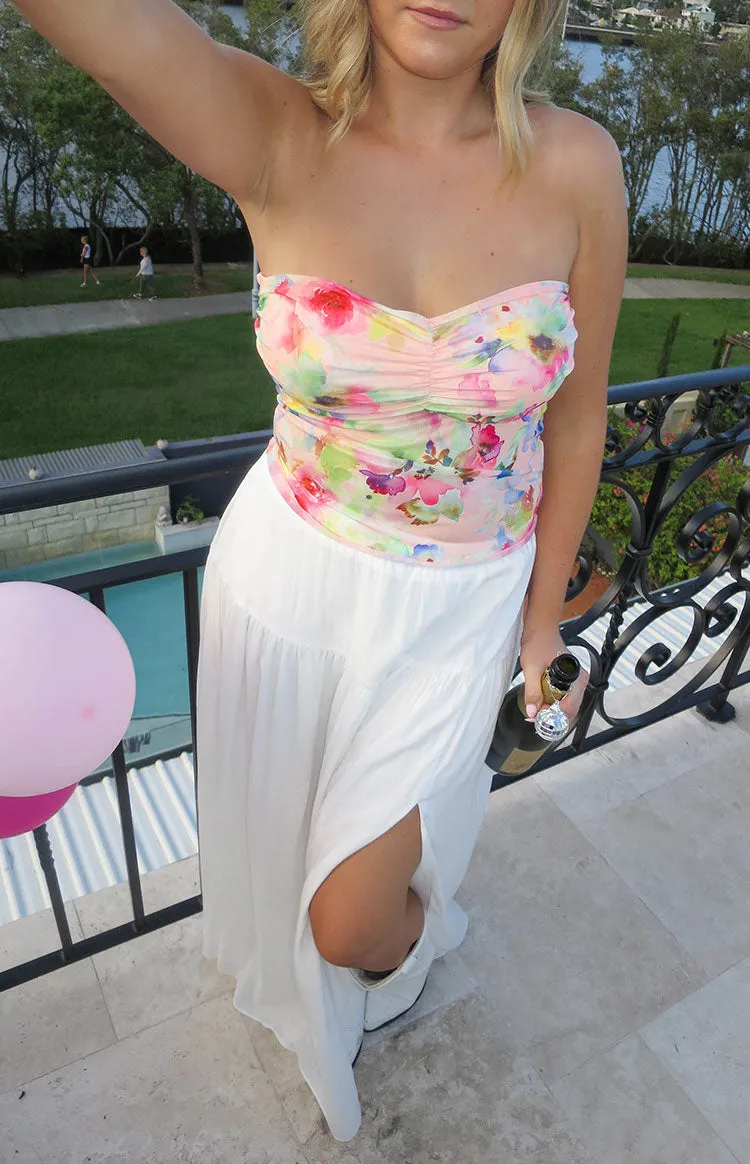 Cade White Maxi Skirt