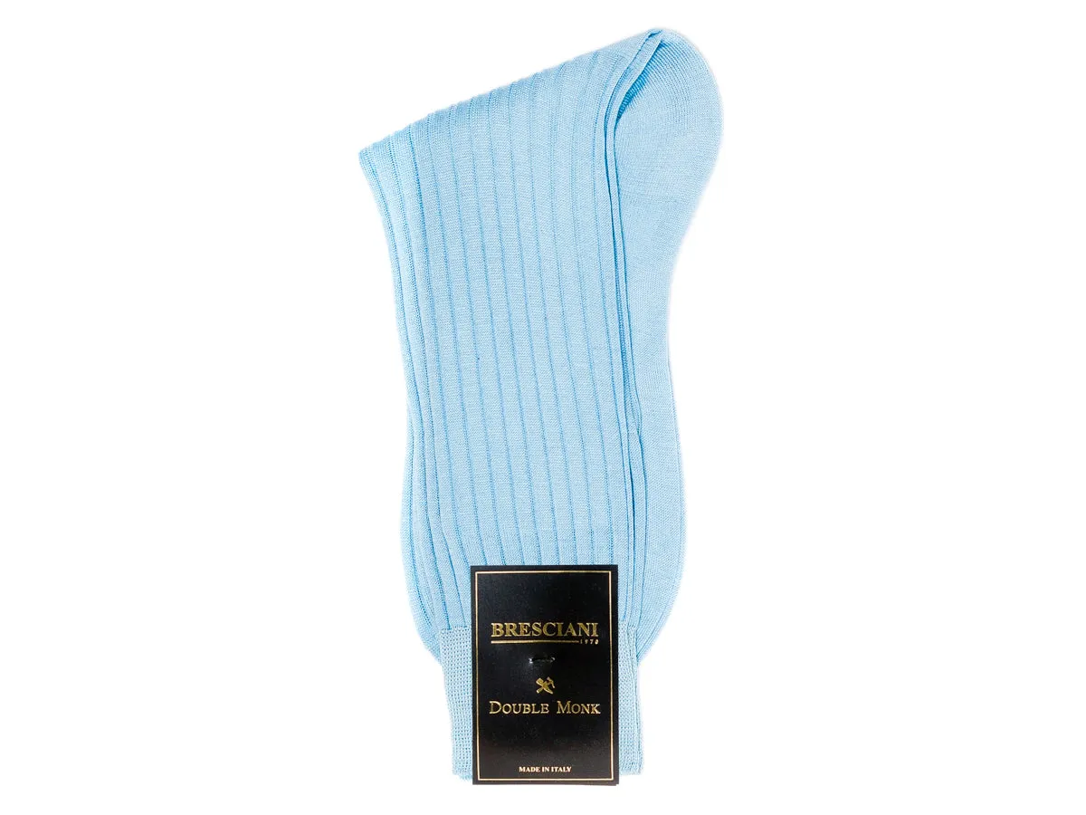 Calf Length Cotton Socks Sky Blue