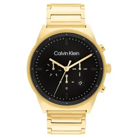 Calvin Klein Gold Steel Black Dial Multi-function Men's Watch - 25200294