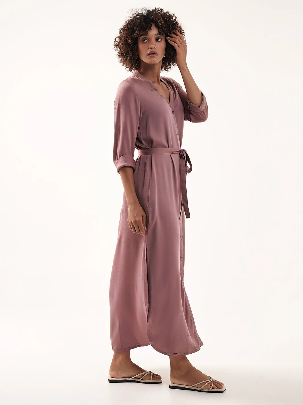 Carmel Ecovero™ Shirt Dress Plum