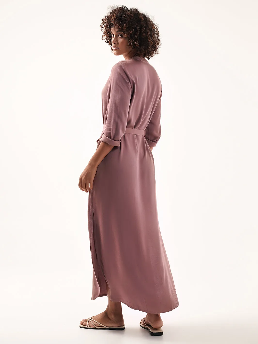 Carmel Ecovero™ Shirt Dress Plum