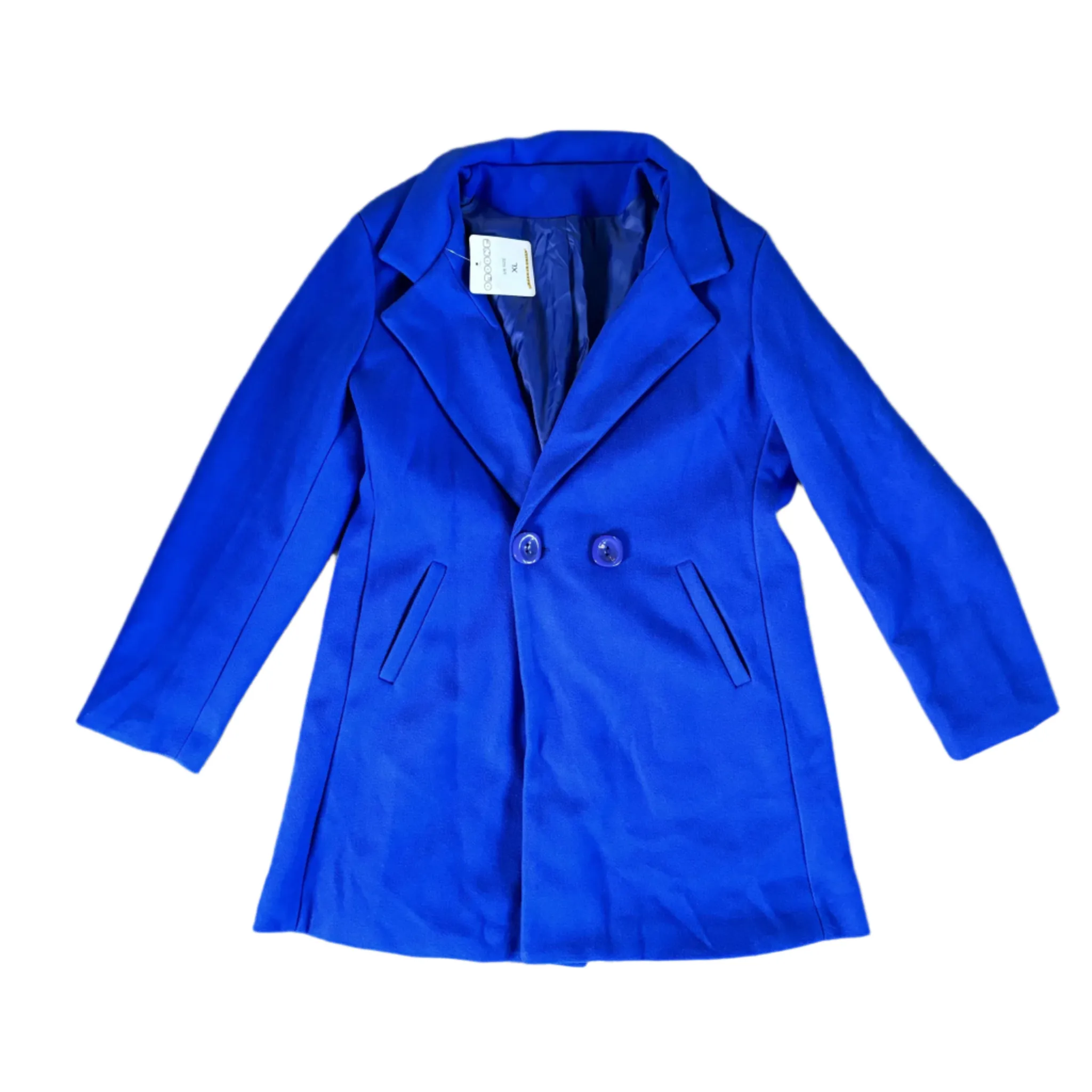 Coat Peacoat By Omoone In Blue, Size: Xl