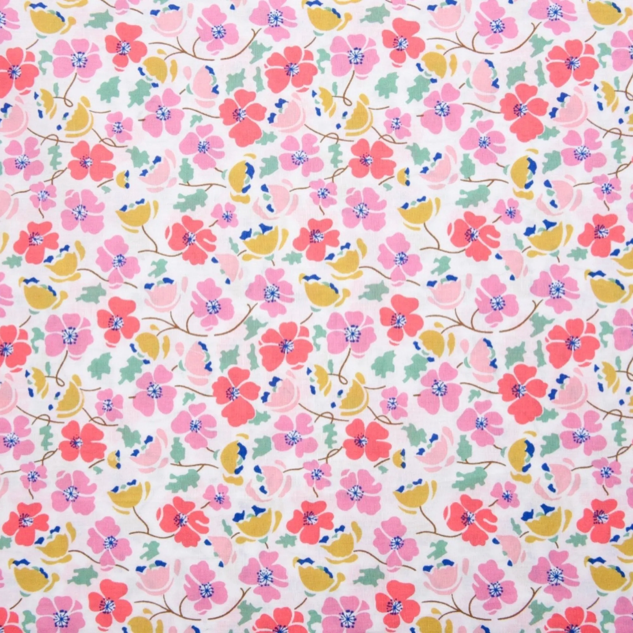 Cute Vintage Style Flowers Print  - Washed 100% Cotton Poplin  - 8099