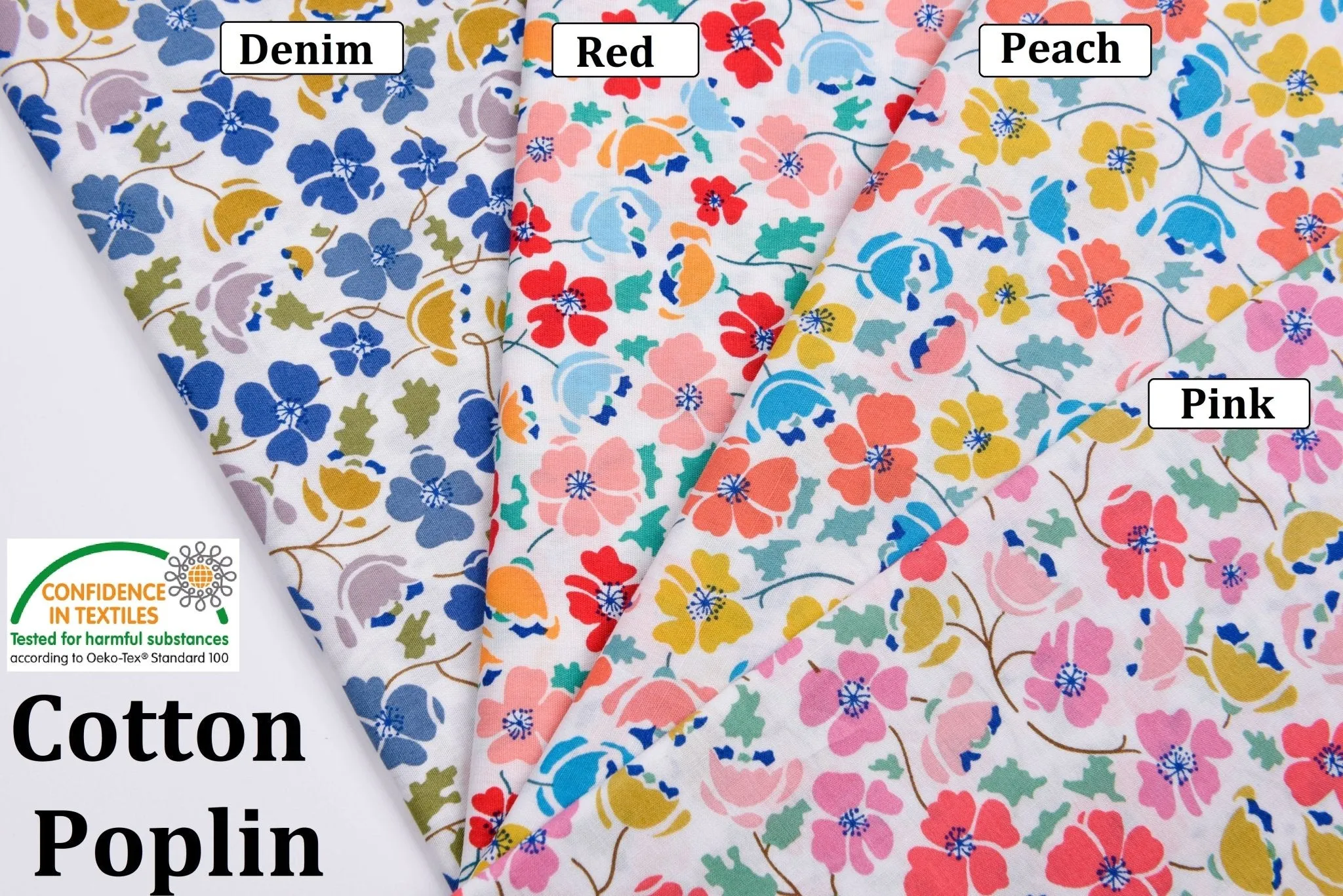 Cute Vintage Style Flowers Print  - Washed 100% Cotton Poplin  - 8099