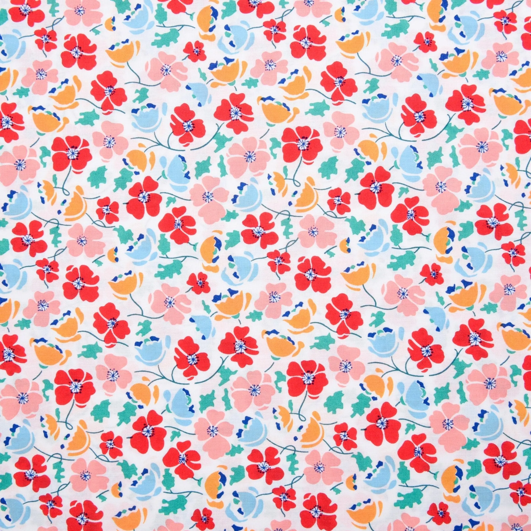 Cute Vintage Style Flowers Print  - Washed 100% Cotton Poplin  - 8099