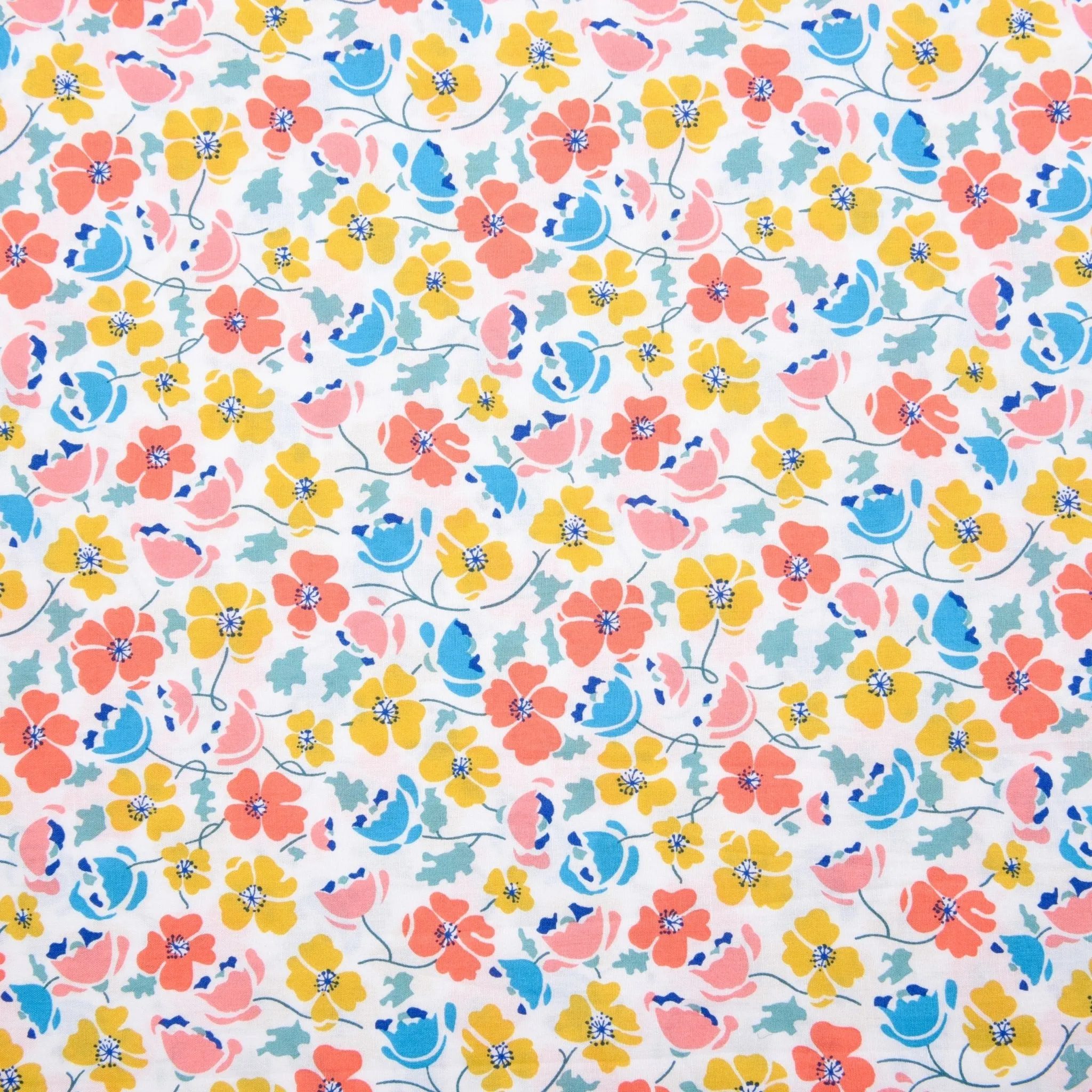 Cute Vintage Style Flowers Print  - Washed 100% Cotton Poplin  - 8099