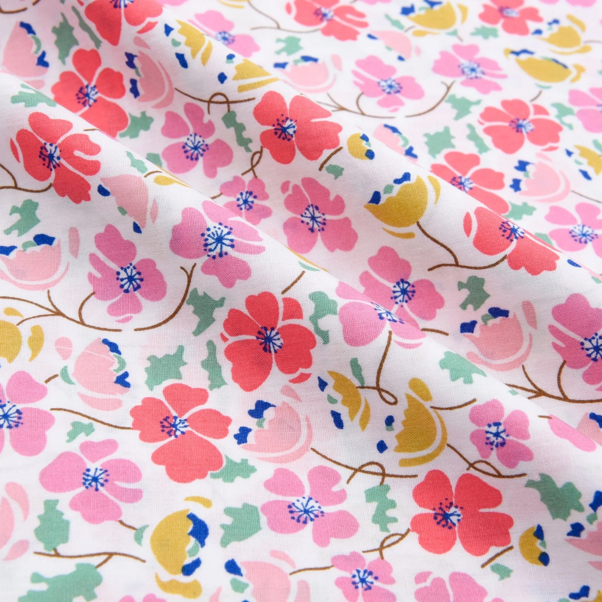 Cute Vintage Style Flowers Print  - Washed 100% Cotton Poplin  - 8099